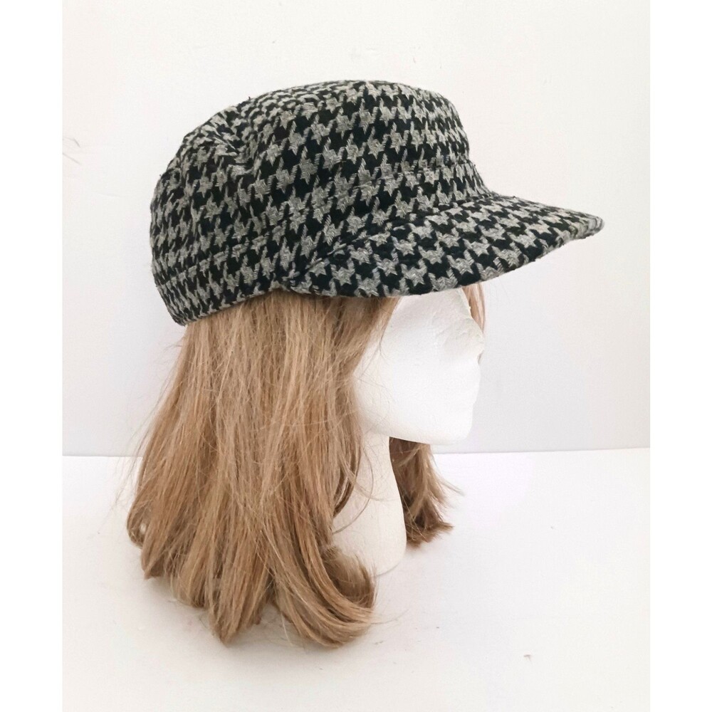 Cadet Cap Blk/Gray Houndstooth Plaid Ladies O/S Adjustable
